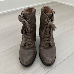 Nordstrom Biala Brown Lace-Up Ankle Boots Size 9